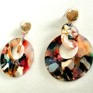 Ann Taylor Gold-Multicolor Statement Earrings